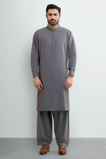 Grey Wash & Wear Shalwar Kameez