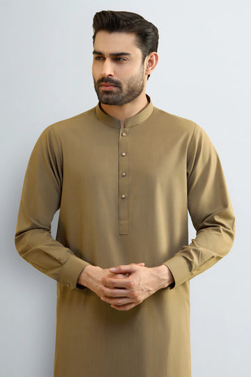 Light Brown Wash & Wear Shalwar Kameez