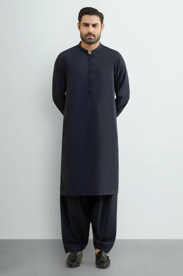Navy Blue Wash & Wear Shalwar Kameez