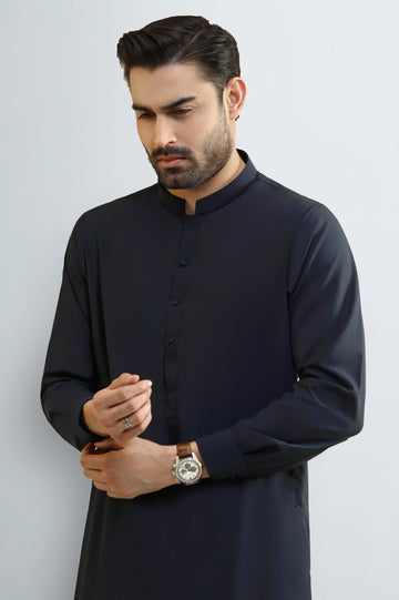 Navy Blue Wash & Wear Shalwar Kameez