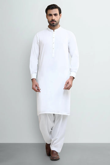 Off White Wash & Wear Shalwar Kameez