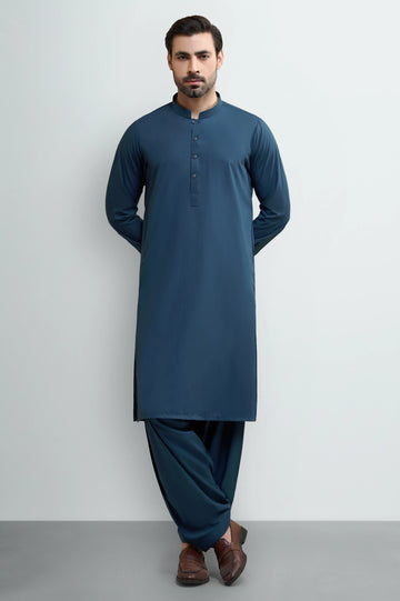 Teal Blue Wash & Wear Shalwar Kameez