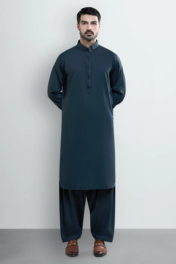 Dark Green Wash & Wear Shalwar Kameez