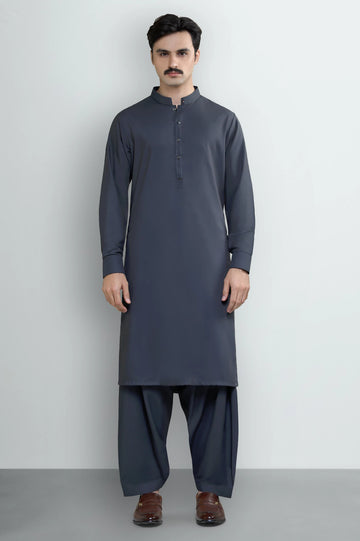 D-Grey Wash & Wear Shalwar Kameez
