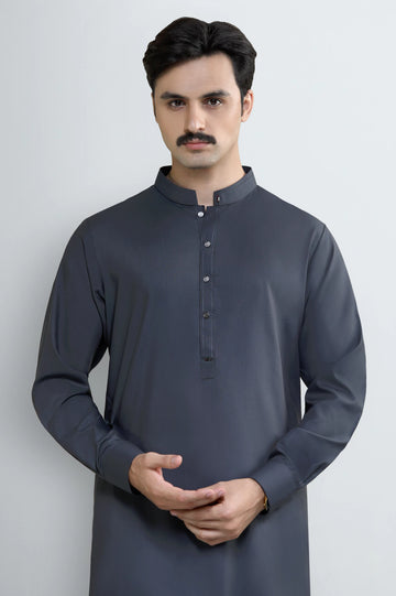 D-Grey Wash & Wear Shalwar Kameez
