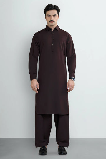 Maroon Wash & Wear Shalwar Kameez