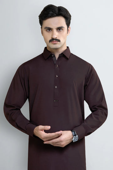 Maroon Wash & Wear Shalwar Kameez