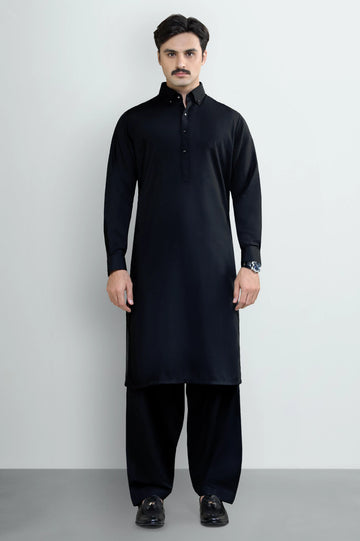 Black Wash & Wear Shalwar Kameez