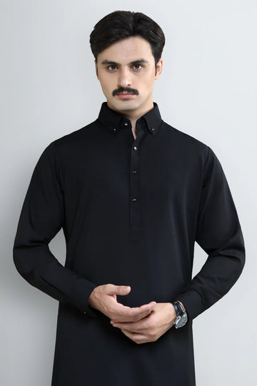 Black Wash & Wear Shalwar Kameez