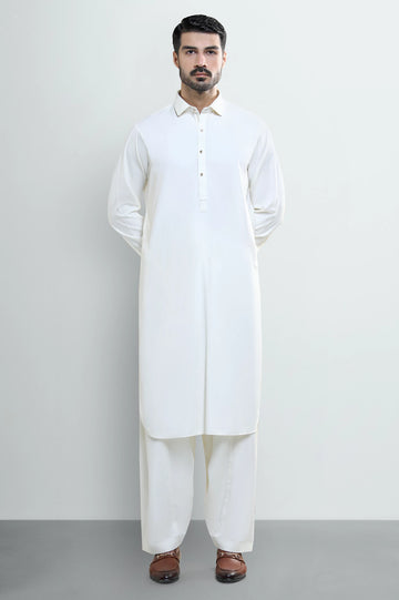 Cream Wash & Wear Shalwar Kameez