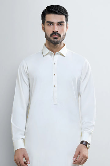 Cream Wash & Wear Shalwar Kameez