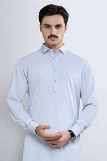 L-Grey Wash & Wear Shalwar Kameez
