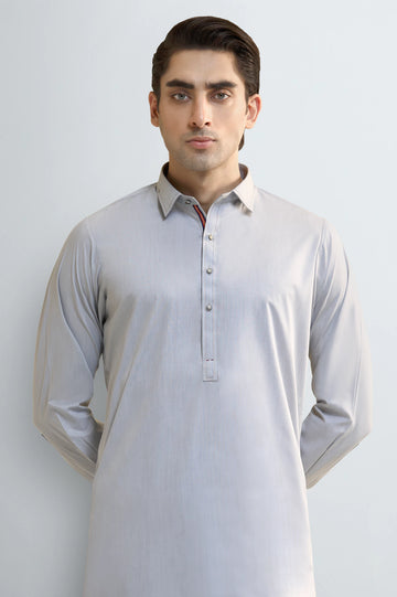 L-GREY Wash & Wear Shalwar Kameez
