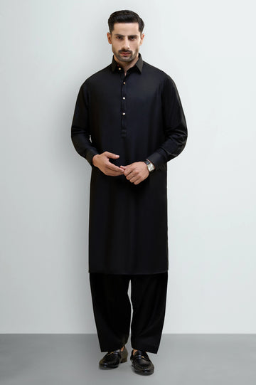 Black Wash & Wear Shalwar Kameez