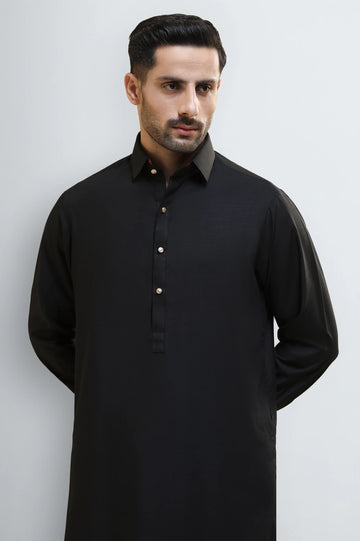 Black Wash & Wear Shalwar Kameez