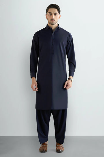 Navy Blue Wash & Wear Shalwar Kameez