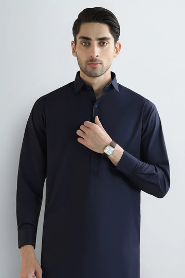 Navy Blue Wash & Wear Shalwar Kameez