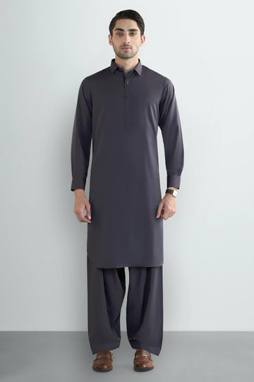Dark Purple Wash & Wear Shalwar Kameez