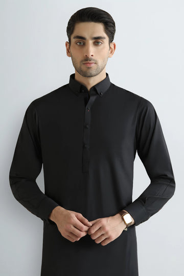 Black Wash & Wear Shalwar Kameez