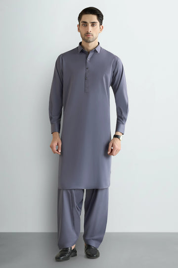 Grey Wash & Wear Shalwar Kameez