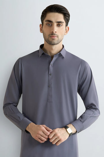 Grey Wash & Wear Shalwar Kameez