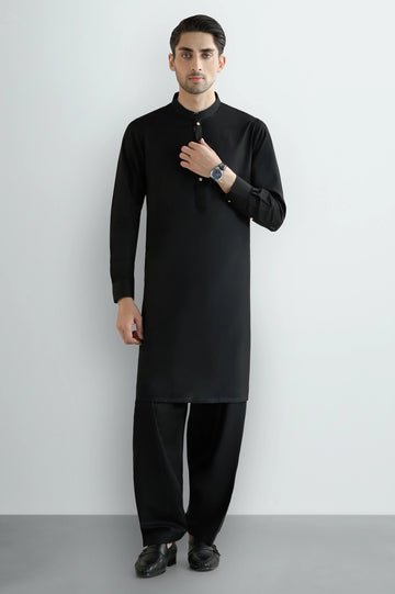 Black Wash & Wear Shalwar Kameez