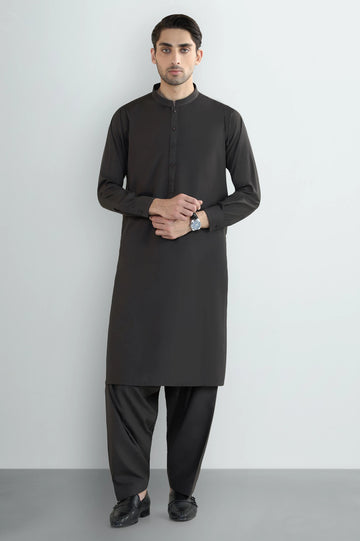 Coffee Brown Wash & Wear Shalwar Kameez