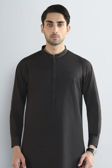 Coffee Brown Wash & Wear Shalwar Kameez