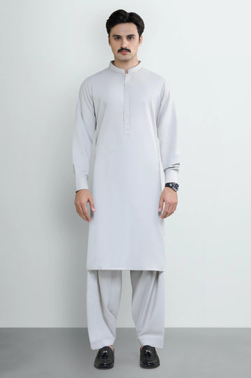 L-Grey Wash & Wear Shalwar Kameez