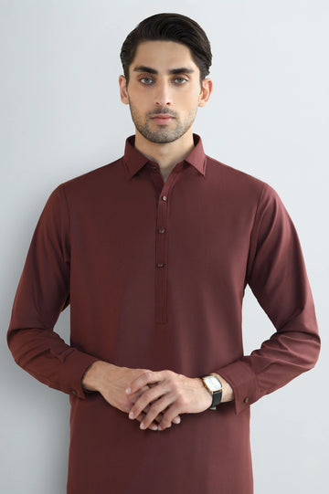 Maroon Wash & Wear Shalwar Kameez