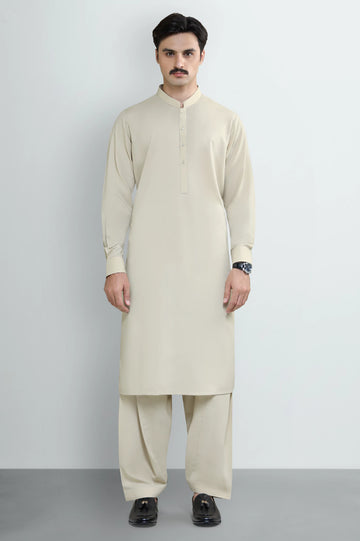 Beige Wash & Wear Shalwar Kameez