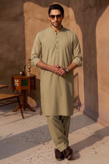 Fawn Wash & Wear Shalwar Kameez