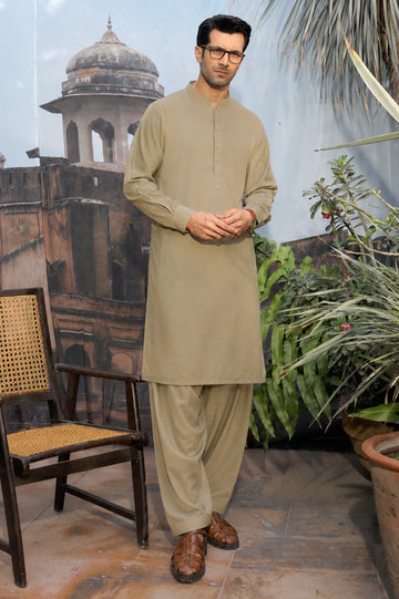 Medium Brown Wash & Wear Shalwar Kameez