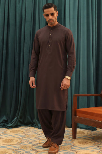 Dark Maroon Wash & Wear Shalwar Kameez