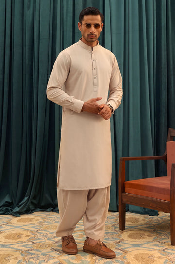 Beige Wash & Wear Shalwar Kameez