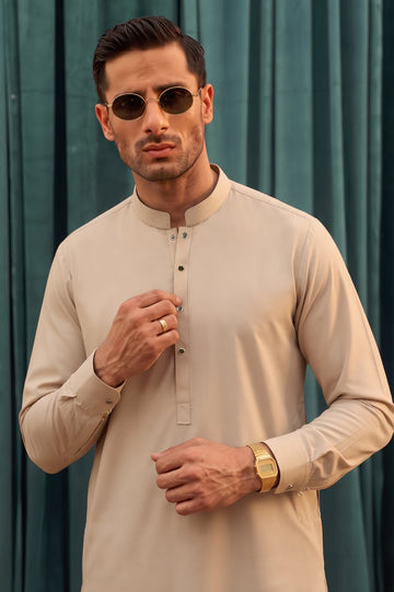 Beige Wash & Wear Shalwar Kameez