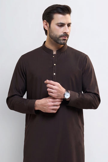 Dark Brown Wash & Wear Shalwar Kameez