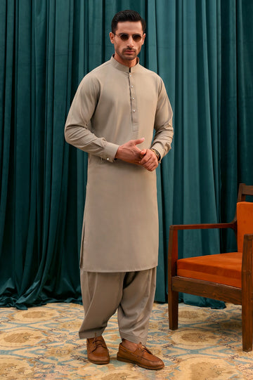 Light Grey Wash & Wear Shalwar Kameez
