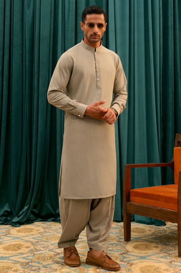 Light Grey Wash & Wear Shalwar Kameez