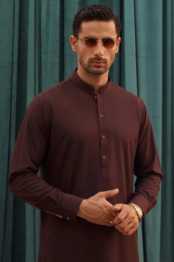 Maroon Wash & Wear Shalwar Kameez