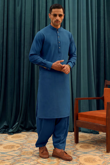 Navy Blue Wash & Wear Shalwar Kameez