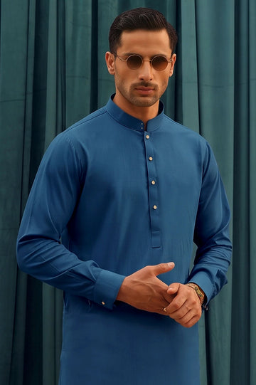 Navy Blue Wash & Wear Shalwar Kameez