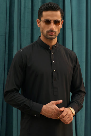 Black Wash & Wear Shalwar Kameez