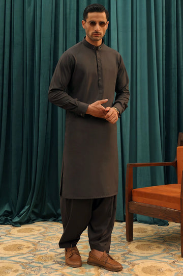 Coffee Brown Wash & Wear Shalwar Kameez