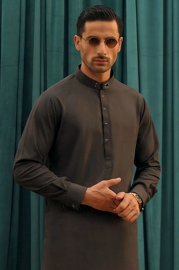 Coffee Brown Wash & Wear Shalwar Kameez