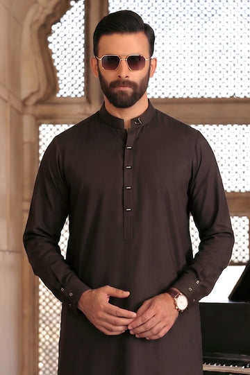 Dark Brown Wash & Wear Shalwar Kameez