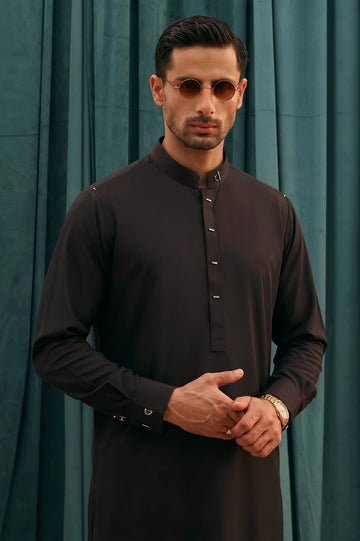 Dark Brown Wash & Wear Shalwar Kameez
