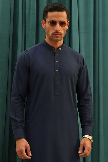 Navy Blue Wash & Wear Shalwar Kameez