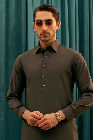 Brown Wash & Wear Shalwar Kameez