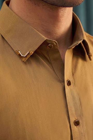 Coffee Brown Wash & Wear Shalwar Kameez